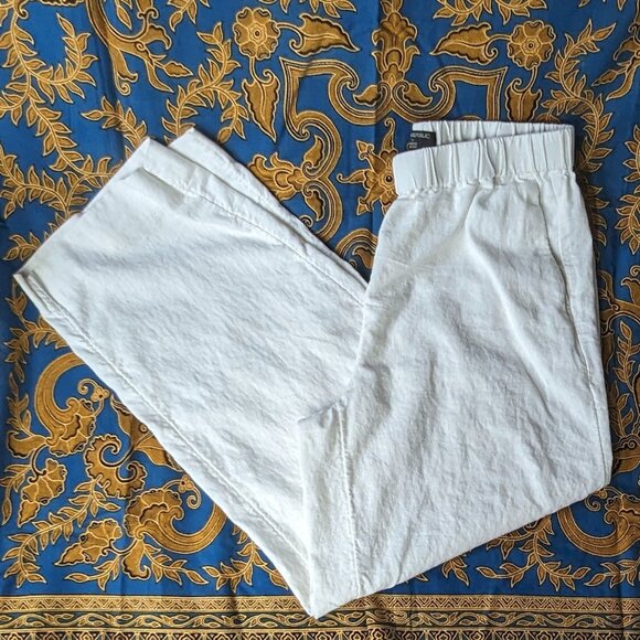 Linen straight-leg ankle pants white small EUC Banana Republic - Picture 1 of 8